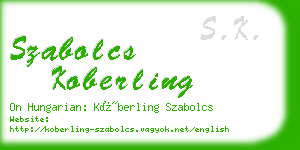 szabolcs koberling business card